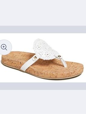 Jack Rogers White Cork-Detail Thong Sandals